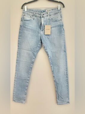 AG Farrah Ankle Jeans Size 30 Light Wash Distressed High Rise Skinny